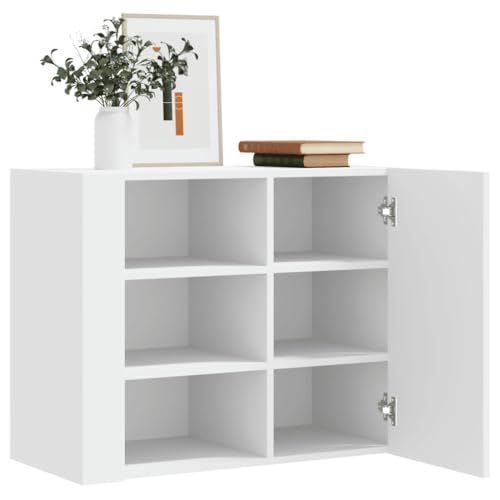 QZZCED Wandregal Weiß Hängeregal Stauraum Regal für Büro 75x35x60 cm Holzwerkstoff QZZCED Wandregal Weiß Hängeregal Stauraum Regal für Büro 75x35x60 cm Holzwerkstoff von QZZCED