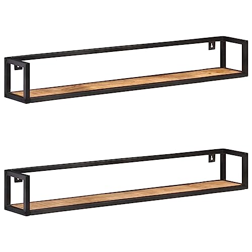 QZZCED Wandregale 2 STK. Dekoratives Wandregal Wohnzimmerregal für Küche Büro 120 cm Raues Mangoholz QZZCED Wandregale 2 STK. Dekoratives Wandregal Wohnzimmerregal für Küche Büro 120 cm Raues Mangoholz von QZZCED