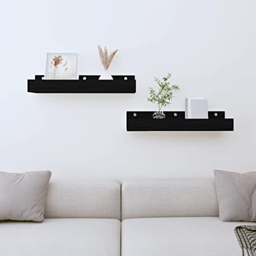 QZZCED Wandregale 2 STK. Schwarz Aufbewahrungsregal Hängeregal für Schlafzimmer Büro 50x12x9 cm Massivholz Kiefer QZZCED Wandregale 2 STK. Schwarz Aufbewahrungsregal Hängeregal für Schlafzimmer Büro 50x12x9 cm Massivholz Kiefer von QZZCED