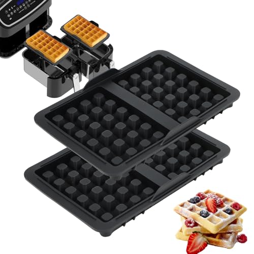 2 Stück Waffelform für Ninja Airfryer Ninja Heißluftfritteuse Zubehör Belgische Waffeleinsatz Ninja Airfryer mit AF400EU AF451EU AF500DE AF300EU SL400EU Waffeleinsatz für Airfryer von Qacpahucy