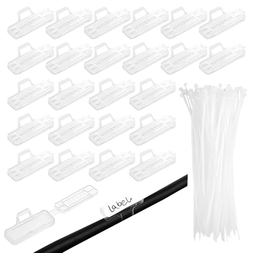 50 Stück Kabelbeschriftung Kabel Beschriftung Kabeletiketten de marcar cables etiquetas impermeables para cables etiquetas de identificación de nylon dimensiones（10x31 mm） von Qacpahucy