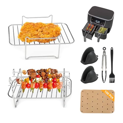 7 PCS Ninja Heißluftfritteuse Airfryer Zubehör Airfryer Gitter Gestell mit Spieße 304 Edelstahl Grillrost Kit passend für Ninja Foodi AF500EU AF400EU AF300EU 7 PCS Ninja Heißluftfritteuse Airfryer Zubehör Airfryer Gitter Gestell mit Spieße 304 Edelstahl Grillrost Kit passend für Ninja Foodi AF500EU AF400EU AF300EU von Qacpahucy