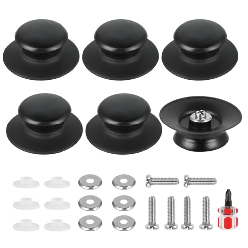 Qacpahucy 6 Stück Topfdeckelknopf – Universal Topfdeckelknöpfe – Topfgriffe – Küchengeschirrknöpfe – Ersatzknöpfe für Topfdeckel – Hitzebeständig & Einfach zu Montieren von Qacpahucy