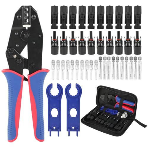 Solar Crimpzange Set für 2.5/4/6mm² Solarpanel PV Kabel - Solar Crimpzange mit 10 Paar Männlich/Weiblich Solarstecker und Buchse + 2 Schraubenschlüssel + 1 Crimpzange Solar Crimpzange Set für 2.5/4/6mm² Solarpanel PV Kabel - Solar Crimpzange mit 10 Paar Männlich/Weiblich Solarstecker und Buchse + 2 Schraubenschlüssel + 1 Crimpzange von Qacpahucy