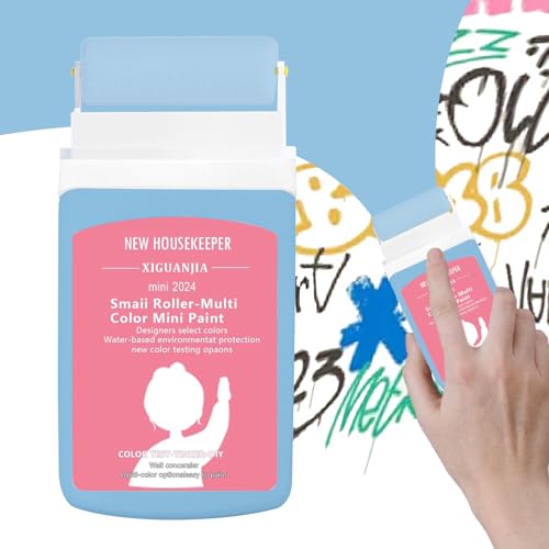 Qaestuan Wandfarbe Ausbessern Blau, Wandreparatur Rollbürste mit Wandreparaturpaste, Fleckenentferner für Wände und Decken, Schnelles Trocknen Ausbesserungsfarbe für Flecken, Risse, Kratzer, Graffiti Qaestuan Wandfarbe Ausbessern Blau, Wandreparatur Rollbürste mit Wandreparaturpaste, Fleckenentferner für Wände und Decken, Schnelles Trocknen Ausbesserungsfarbe für Flecken, Risse, Kratzer, Graffiti von Qaestuan