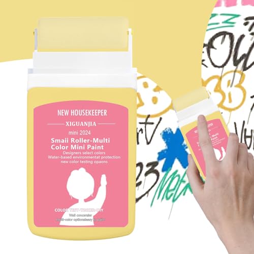 Qaestuan Wandfarbe Ausbessern Gelb, Wandreparatur Rollbürste mit Wandreparaturpaste, Fleckenentferner für Wände und Decken, Schnelles Trocknen Ausbesserungsfarbe für Flecken, Risse, Kratzer, Graffiti Qaestuan Wandfarbe Ausbessern Gelb, Wandreparatur Rollbürste mit Wandreparaturpaste, Fleckenentferner für Wände und Decken, Schnelles Trocknen Ausbesserungsfarbe für Flecken, Risse, Kratzer, Graffiti von Qaestuan