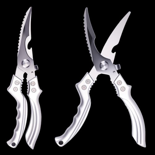 Geflügelschere Edelstahl Hähnchenschere Fleischschere Modern Küchenschere Fischschere Silber Haushaltsschere Metallgriff Knochenschere mit Flaschenöffner Schere Küche Schaben von Fischschuppen Geflügelschere Edelstahl Hähnchenschere Fleischschere Modern Küchenschere Fischschere Silber Haushaltsschere Metallgriff Knochenschere mit Flaschenöffner Schere Küche Schaben von Fischschuppen von Qaixwuyi