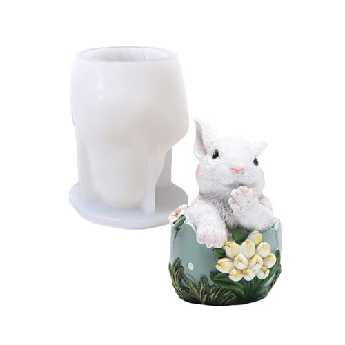 Home Dekoration Schimmel Silikon Ornament Form Kaninchen Figurförmiger Schreibtisch Adorment Form Schmuck Handwerk Werkzeug von Qaonsciug