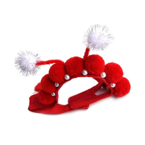 Niedliches chinesisches Weihnachts-Stirnband für Hunde, Kostüm, Cosplay, chinesische Kopfbedeckung, Hundezubehör, Haustiermütze für kleine Tiere, Hut für Hunde, Weihnachten von Qaonsciug