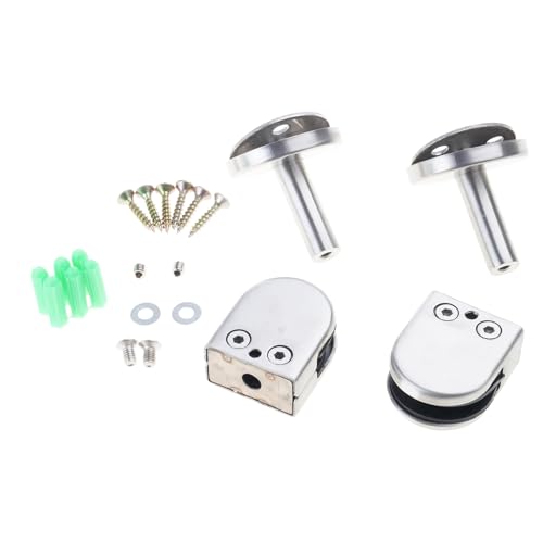 Packung Mit 2 Gebürsteten Silbernen Edelstahl Glasklammern Für Panel Pool Zaun Montagepfosten 8 10 Mm Glashalterungsklammern Verstellbare Klammer von Qaonsciug