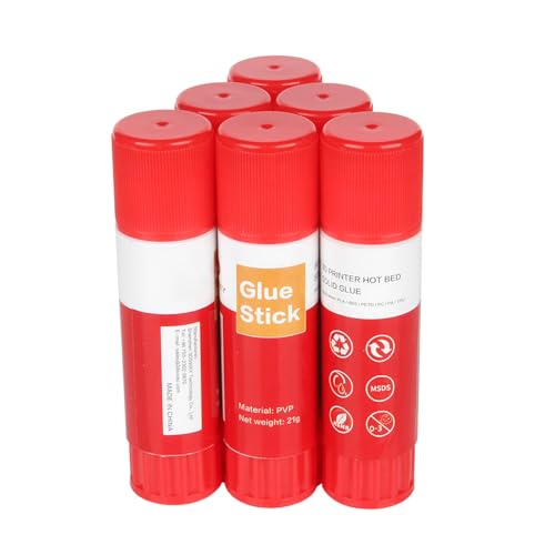 Qaonsciug 6pcs 3D Drucker PVP Klebstangen Festkleber Für 3D Drucker Heißbett Druck Filament ABS PETG Easy Clean Klebstoffe von Qaonsciug