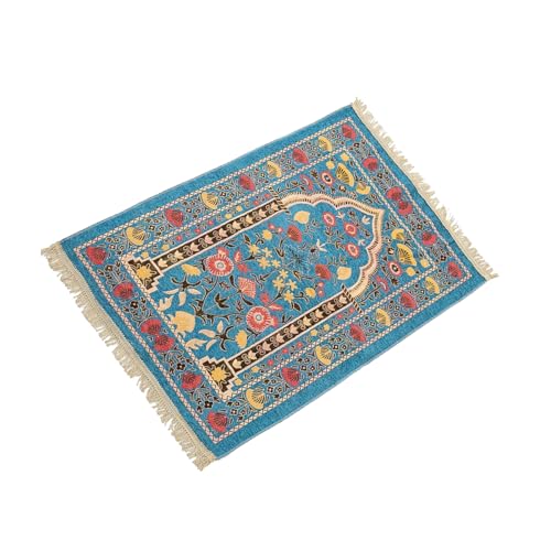 Qaonsciug Gebetsteppich für Muslime mit Quasten, 70 x 110 cm, tragbar, Reise-Gebetsteppich, für Damen, Herren, Blumenmuster, Anbetungsmatte, Decke, Gebetsteppich von Qaonsciug