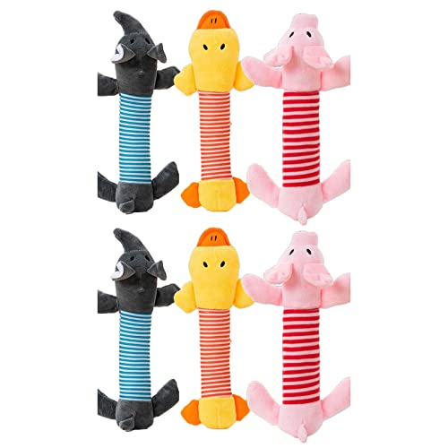 Qaonsciug Plüschtier Quietschspielzeug für Hunde, interaktives Plüsch-Kauspielzeug für kleine und große Hunde, reduziert langweiliges Quietschspielzeug, niedliches Stofftier zum Kauen, von Qaonsciug
