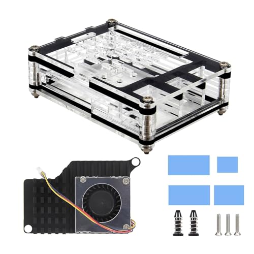 Qaonsciug Stilvolle Schutzhülle Mit Integriertem Lüfter Für RPI 5 Single Board Computer Protector Kühlgehäuse Qaonsciug Stilvolle Schutzhülle Mit Integriertem Lüfter Für RPI 5 Single Board Computer Protector Kühlgehäuse von Qaonsciug