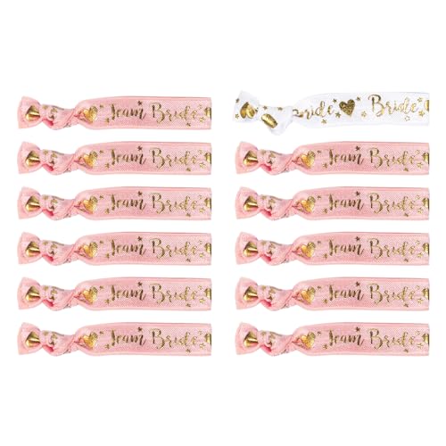 15 Stück Team Bride Armbänder & 1 Stück Bride Armbänder,JGA Armbänder Frauen Rosa Team Braut Armbänder für Hochzeit Bachelorette Brautparty Junggesellenabschied Deko von Qaziuy