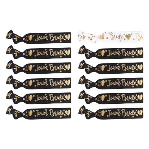 15 Stück Team Bride Armbänder & 1 Stück Bride Armbänder,JGA Armbänder Frauen Schwarz Team Braut Armbänder für Hochzeit Bachelorette Brautparty Junggesellenabschied Deko von Qaziuy