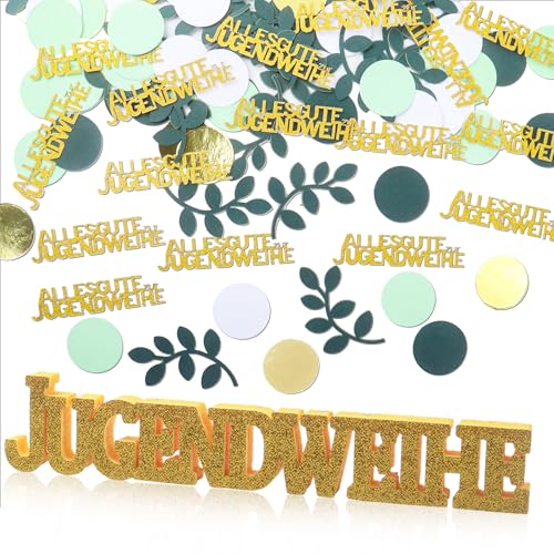 Jugendweihe Deko, Jugendweihe Deko Konfetti & Alles Gute zur Jugendweihe Schriftzug Streudeko Tischdeko Jugendweihe, Jugendweihe Deko Mädchen Junge von Qaziuy