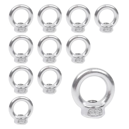 Ringmutter M6,12 Stück 304 Edelstahl Ringmuttern Gewinde Ösenmutter Ringschraube M6 Hardware Ringösen für Hebezubehör Ringmutter Ringmutter M6,12 Stück 304 Edelstahl Ringmuttern Gewinde Ösenmutter Ringschraube M6 Hardware Ringösen für Hebezubehör Ringmutter von Qaziuy
