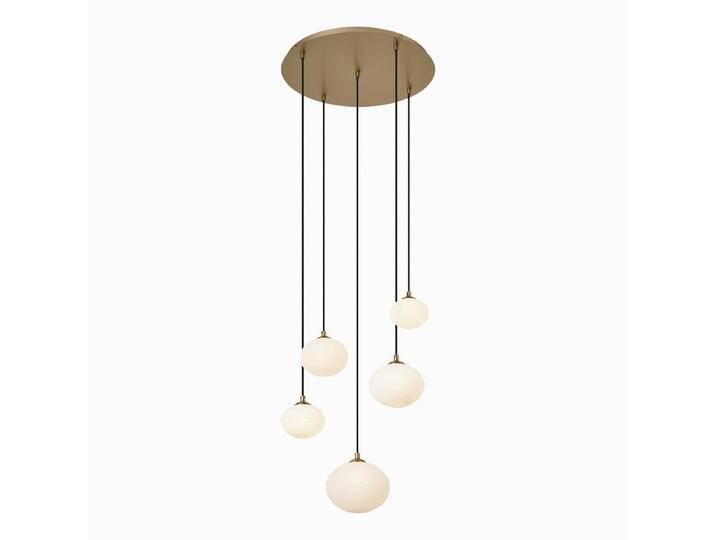 Art-Deco-Hängelampe Gold mit Opalglas 5-flammig - Yani von Qazqa