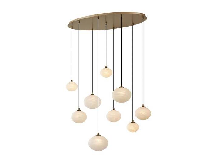 Art-Deco-Hängelampe Gold mit Opalglas 9-flammig - Yani von Qazqa