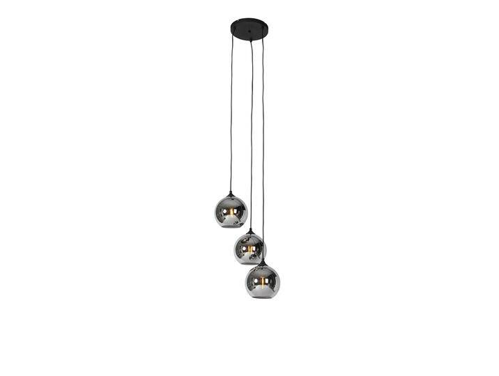 Art Deco Hängelampe schwarz mit Rauchglas 3 Lichter - Wallace von Qazqa