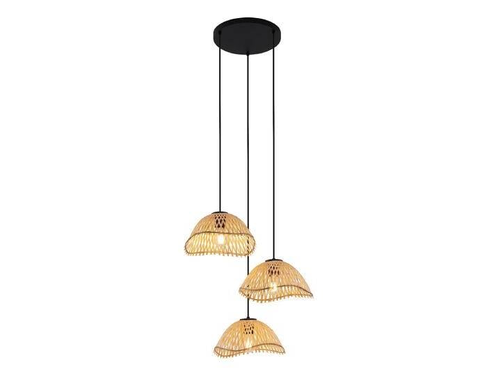 Boho-Hängelampe Schwarz mit Bambus 3-flammig - Lily von Qazqa