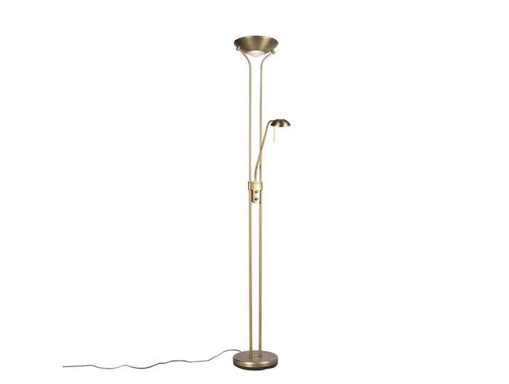 Bronzene Stehleuchte mit Leselampe inkl. LED und Dimmer - Diva 2 von Qazqa