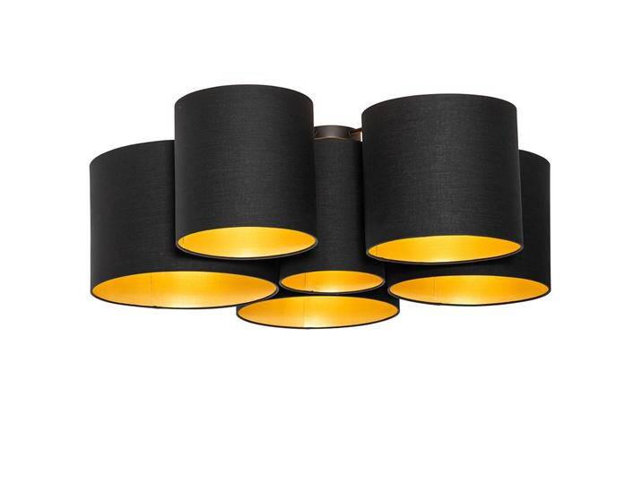 Deckenleuchte schwarz mit Gold innen 6 Lichter - Multidrum Deckenleuchte schwarz mit Gold innen 6 Lichter - Multidrum von Qazqa