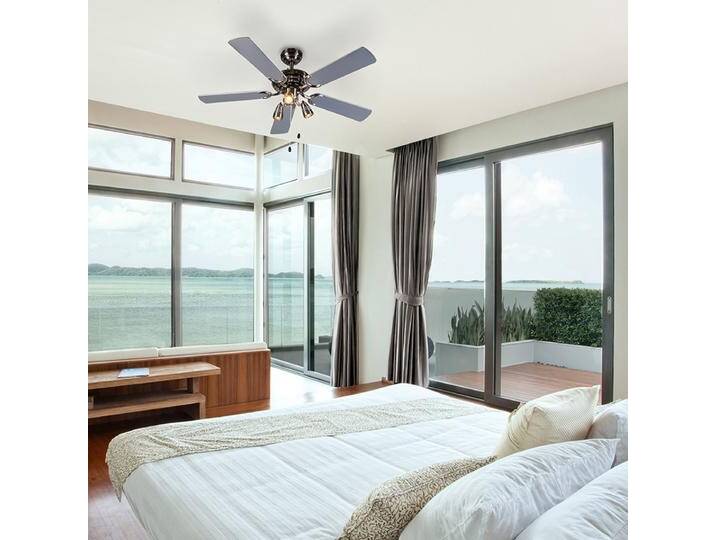 Deckenventilator Stahl 110cm 3-Leuchten mit Zugkordel - Mistral von Qazqa