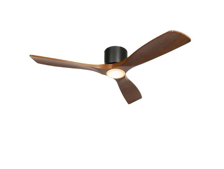 Deckenventilator schwarz mit Holz 131,5 cm inkl. LED Dimmbar mit von Qazqa