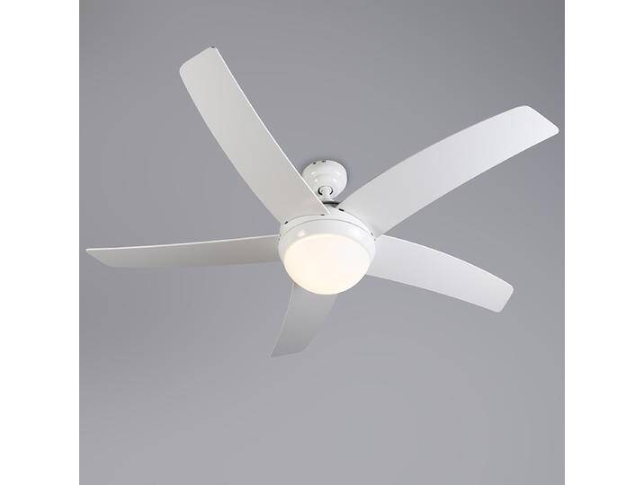 Deckenventilator weiß mit Holzaufdruck 132cm mit Fernbedienung - von Qazqa