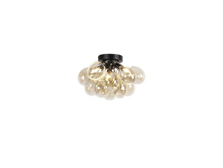 Design Deckenleuchte schwarz mit Braunglas 3-Licht - Uvas Design Deckenleuchte schwarz mit Braunglas 3-Licht - Uvas von Qazqa