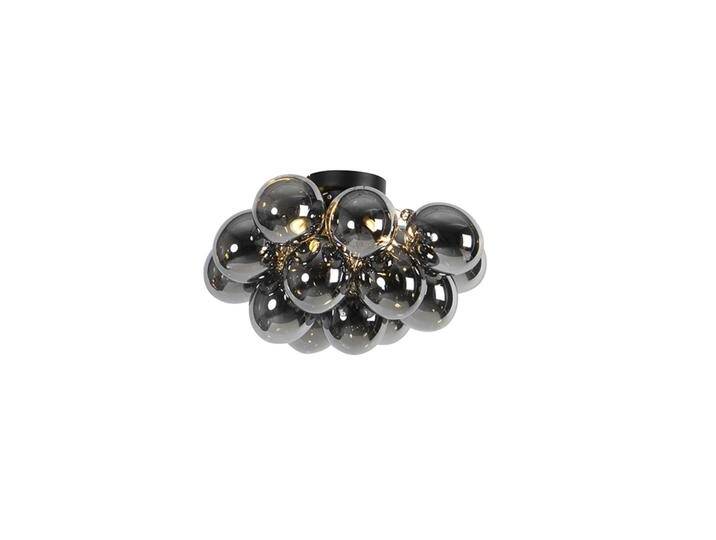 Design Deckenleuchte schwarz mit Rauchglas 4 Lampen - Uvas von Qazqa