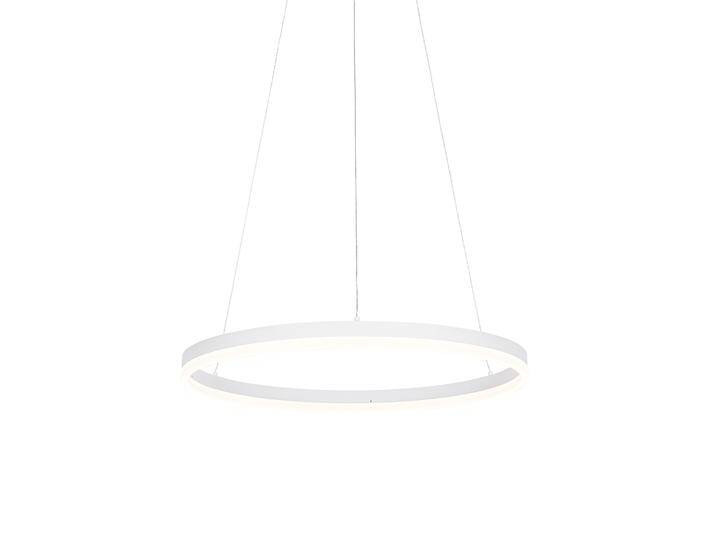 Design-Hängelampe weiß 60 cm inkl. LED 3-stufig dimmbar - Anello von Qazqa