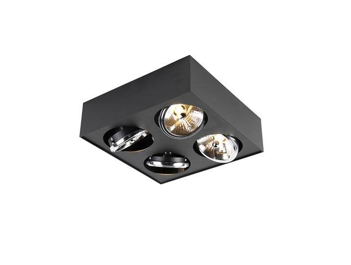 Design-Spot schwarz quadratisch 4-flammig - Kaya von Qazqa
