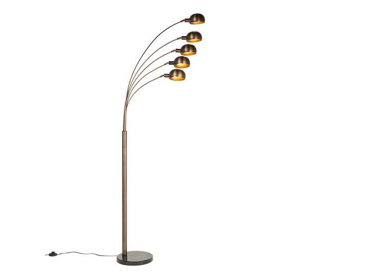 Design-Stehlampe dunkelbronze mit goldenen 5 Lichtern - Sixties Design-Stehlampe dunkelbronze mit goldenen 5 Lichtern - Sixties von Qazqa