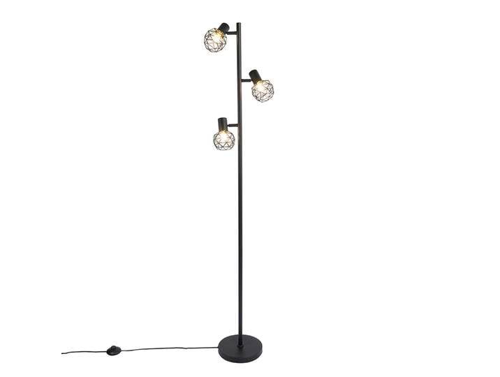 Design Stehleuchte schwarz 3-Licht verstellbar - Mesh Design Stehleuchte schwarz 3-Licht verstellbar - Mesh von Qazqa