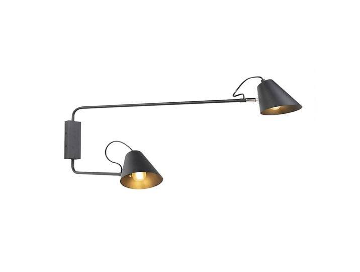 Design Wandleuchte schwarz 2-Licht einstellbar - Lune von Qazqa