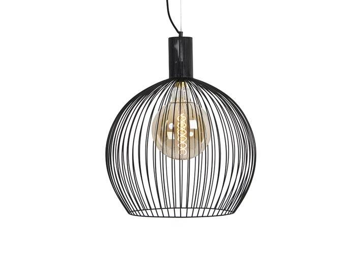 Design runde Hängelampe schwarz 50 cm - Wire Dos von Qazqa