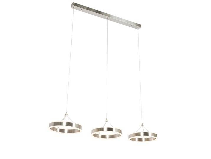 Hängelampe Stahl länglich inkl. LED 3-Stufen dimmbar 3-Licht - von Qazqa