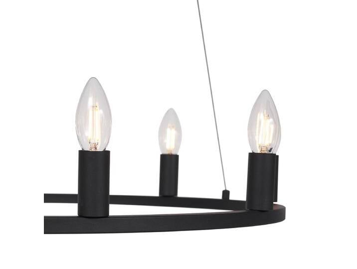 Industrielle Hängelampe schwarz 7-flammig - Knight von Qazqa