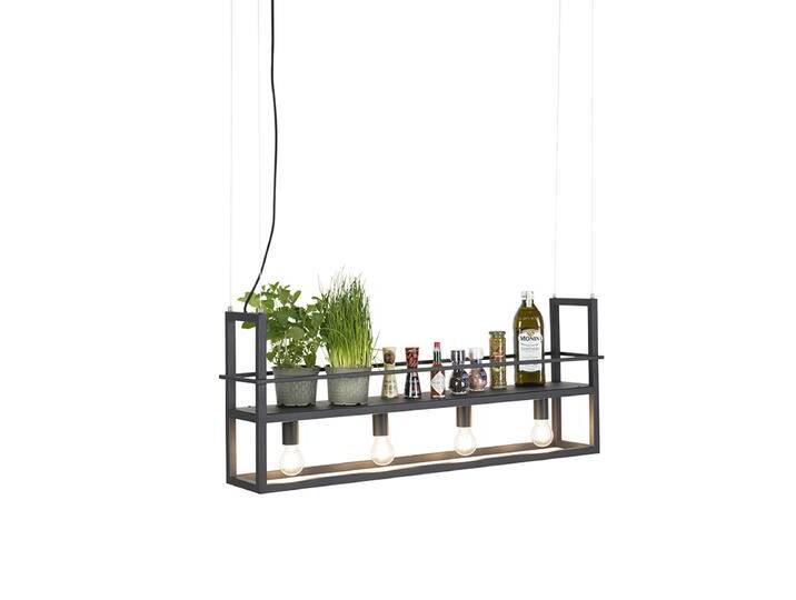 Industrielle Hängelampe schwarz mit Rack 4-Licht - Cage Rack Industrielle Hängelampe schwarz mit Rack 4-Licht - Cage Rack von Qazqa