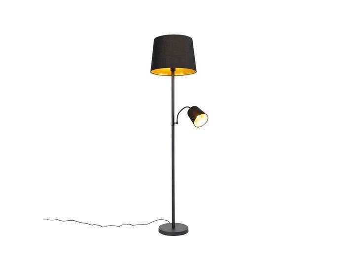 Klassische Stehlampe schwarz mit Gold und Leselicht - Retro von Qazqa
