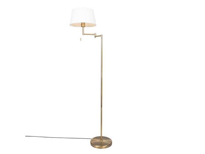 Klassische Stehleuchte Bronze mit verstellbarem weißen Schirm - von Qazqa