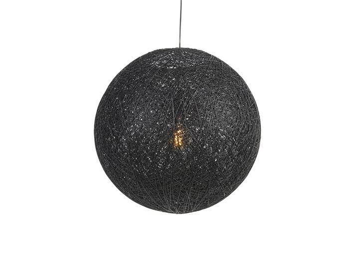 Land Hängelampe schwarz 60 cm - Corda von Qazqa