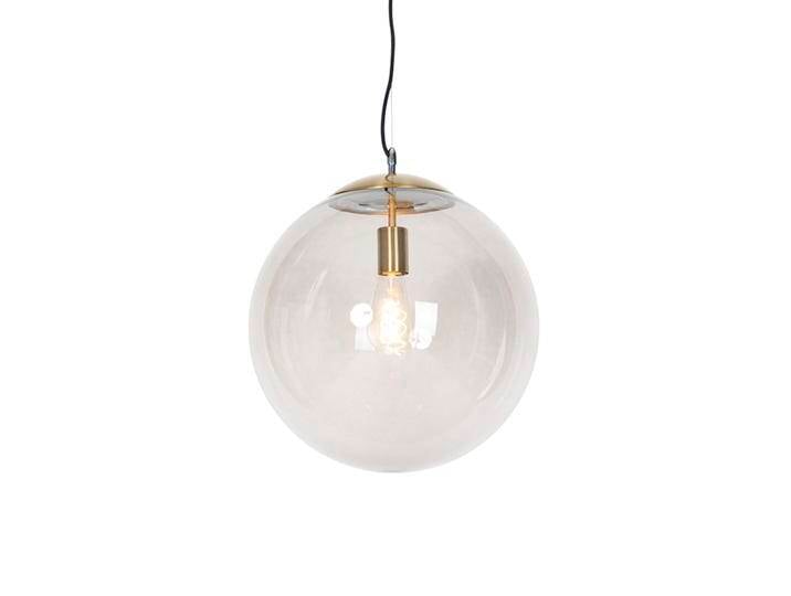 Moderne Hängelampe Messing mit Rauchglas 40 cm - Kugel von Qazqa