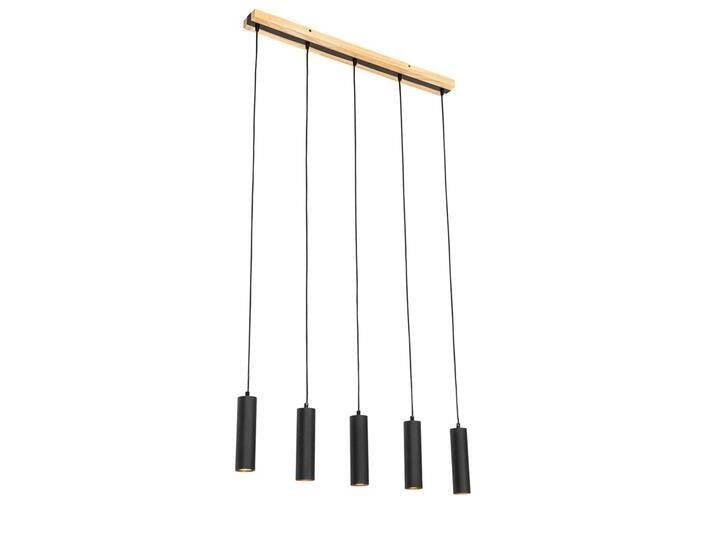 Moderne Hängelampe schwarz mit Holz 5-flammig - Jeana Moderne Hängelampe schwarz mit Holz 5-flammig - Jeana von Qazqa