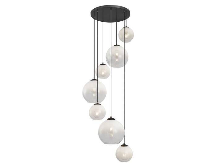 Moderne Hängelampe schwarz mit weißem Glas rund 7-flammig - Misty Moderne Hängelampe schwarz mit weißem Glas rund 7-flammig - Misty von Qazqa