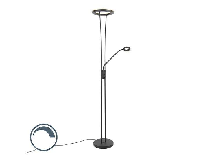 Moderne Stehleuchte schwarz inkl. LED mit Lesearm - Divine Moderne Stehleuchte schwarz inkl. LED mit Lesearm - Divine von Qazqa