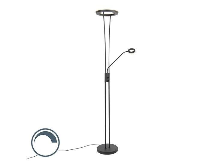 Moderne Stehleuchte schwarz inkl. LED mit Lesearm - Divine Moderne Stehleuchte schwarz inkl. LED mit Lesearm - Divine von Qazqa